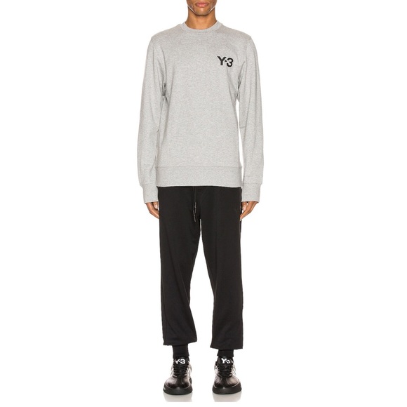Y-3 YOHJI YAMAMOTO Classic Crewneck Sz M In Medium Grey Heather - Picture 4 of 10
